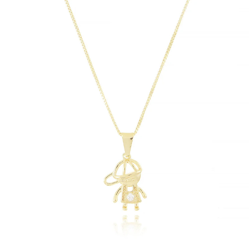 Colar com Pingente do Filho Banhado em Ouro 18k
