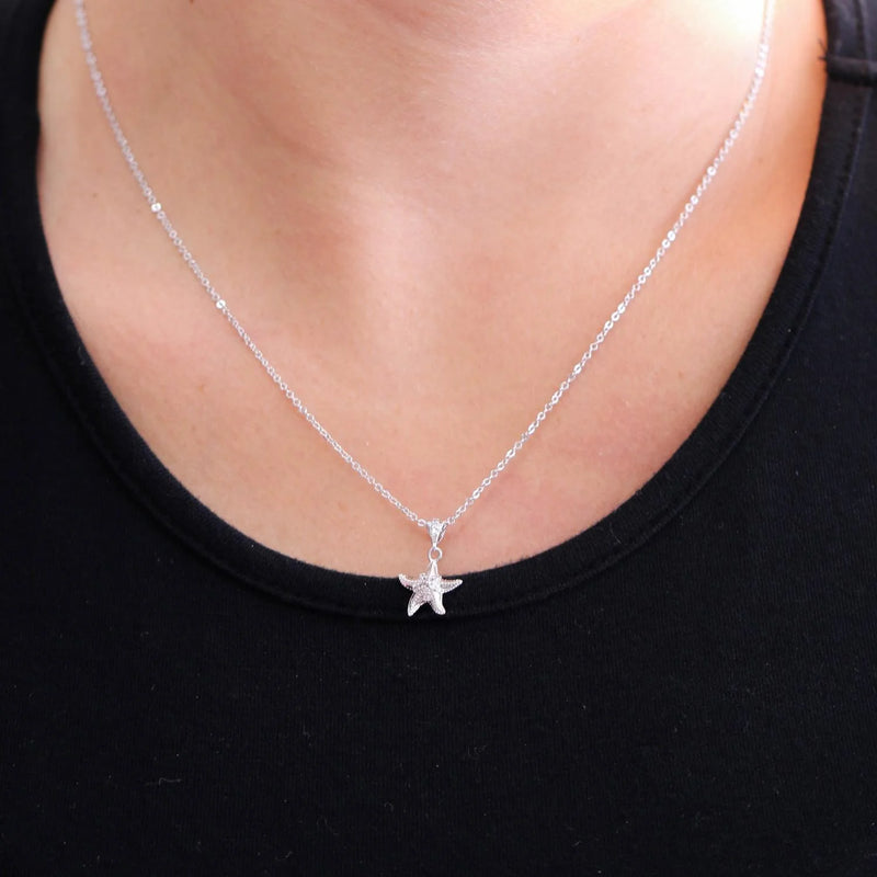 Colar Elos com Estrela do Mar de Prata 925