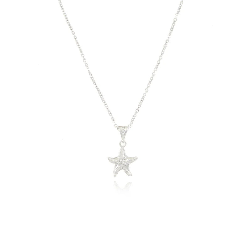 Colar Elos com Estrela do Mar de Prata 925